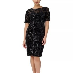 Women’s Adrianna Papell Sequined Velvet Cocktail Dress
